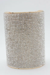 Women Gold Metal Cuff Bling Bracelet Silver Shinny Flirty Party